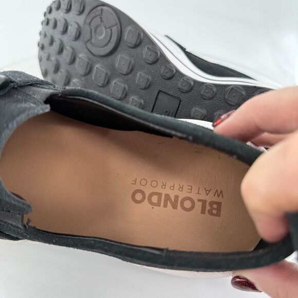 Blondo Women Mckayla Waterproof Sneaker Chunky Slip On Chain Black Suede Size 10 - Picture 10 of 13